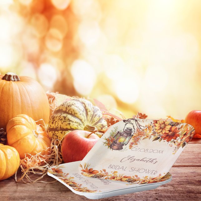 Brautparty Orangenblumen rustikale Lampe Pappteller (Von Creator hochgeladen)