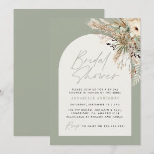 Brautparty pampas eucalyptus moderner Salbei Einladung