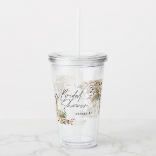 Brautparty Pampas Gras Blumen Modernität elegant Acryltrinkbecher