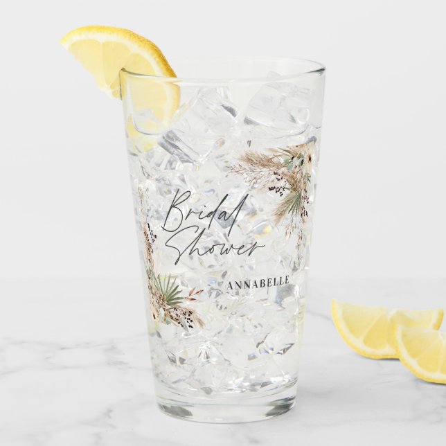 Brautparty Pampas Gras Blumen Modernität elegant Glas (Vorderseite Ice)