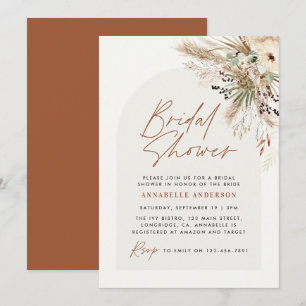 Brautparty Pampas Gras Moderne boho elegant Einladung