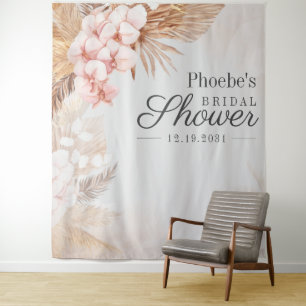 Brautparty Pampas Grass Tan Rustikale Wandteppich