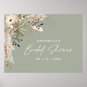 Brautparty Pampas modern und elegant Poster