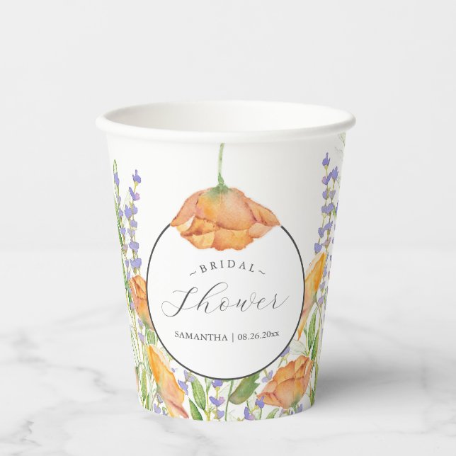 Brautparty Paper Cups Farbige Blume Pappbecher (Vorderseite)
