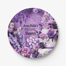 Brautparty Paper Plate - Lila Reverie Garden Pappteller