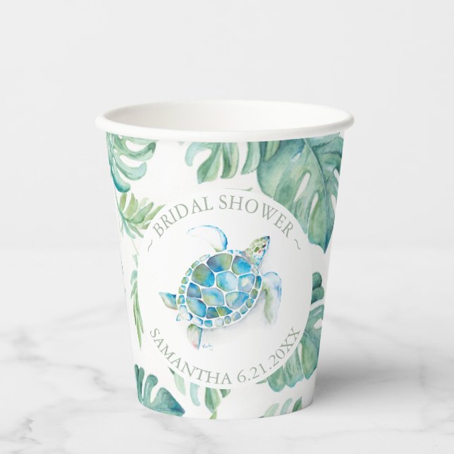 Brautparty Papier Cups Tropenkurbel Pappbecher (Vorderseite)