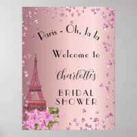 Brautparty Paris Rosa Eiffelturm Empfang