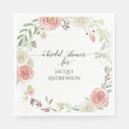 Brautparty Party | Blush Ivory Rose Floral Serviette