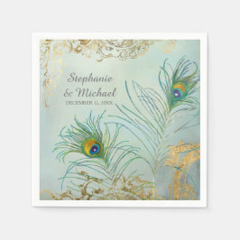 Brautparty Party Deco Elegante Pfauenfedern Serviette