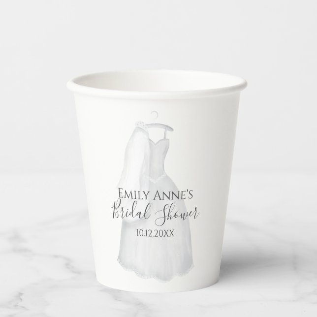Brautparty Party Elegante Hochzeit Personalisiert Pappbecher (Vorderseite)