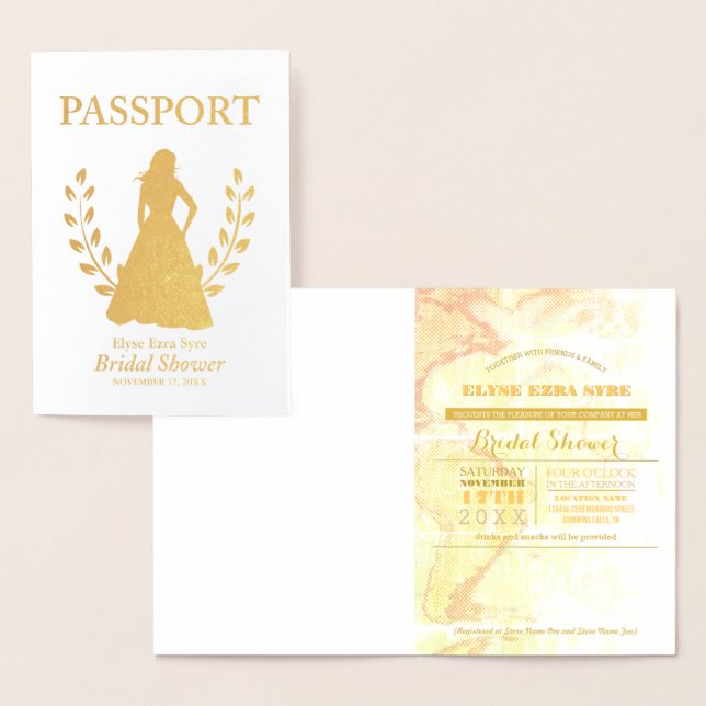 Brautparty Pass Goldfolie Folienkarte (Anzeige)