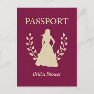 Brautparty Passport Einladungspostkarte