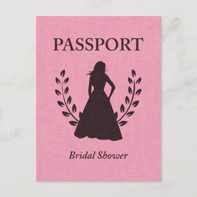 Brautparty Passport Einladungspostkarte (Vorderseite)