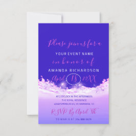 Brautparty Pastelle Pink Wave Ocean Cobalt Ombre Einladung