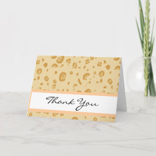 Brautparty Peach und Gold Leopard Confetti Dankeskarte