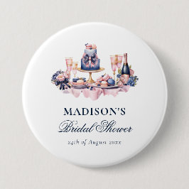 Brautparty Personalisierte Wasserfarbenhochzeit Button