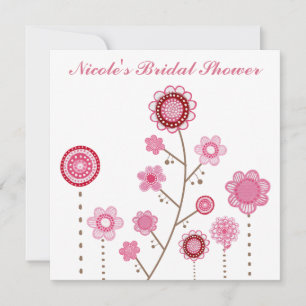 Brautparty Pink Floral Girly Einladung