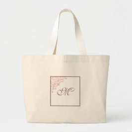 Brautparty Pink Französisch Lilie Monogram Jumbo Stoffbeutel
