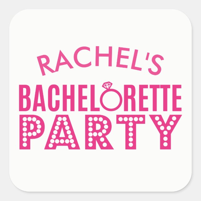 Brautparty Pink Junggeselinnen-Abschied Stickers (Vorderseite)