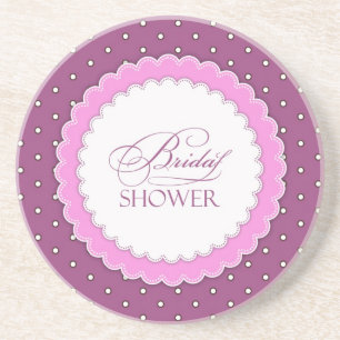Brautparty Pink Lila Polka Sandstein Untersetzer