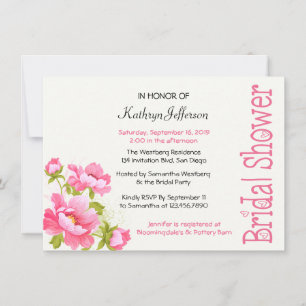 Brautparty Pink Peony Floral Einladung