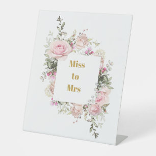 Brautparty Pink Roses Miss zu Mrs. Sockelschild