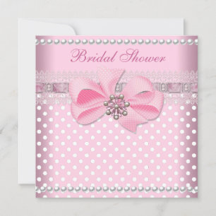 Brautparty Pink Spot Pearl Lace Wedding Einladung