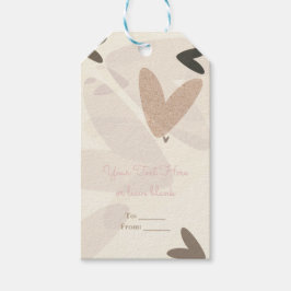 Brautparty Pink & Taupe Herz Chic Gefallen Geschenkanhänger