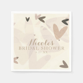 Brautparty Pink & Taupe Herz Chic Party Serviette