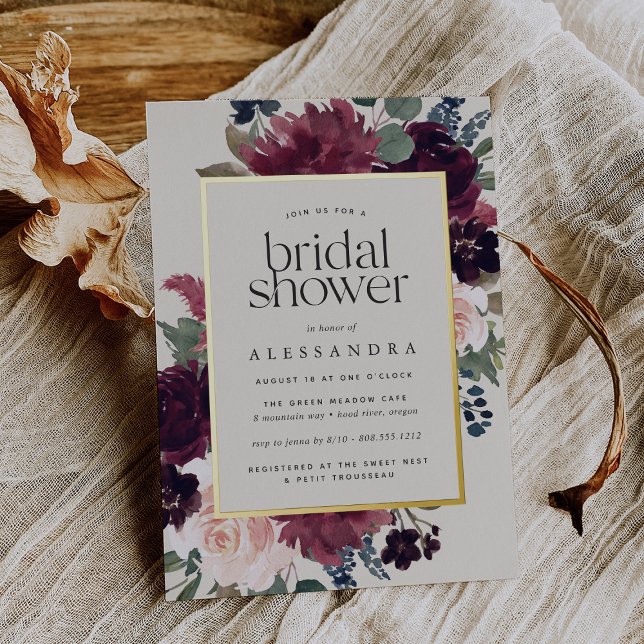 Brautparty Plum Blossom Folieneinladung (Von Creator hochgeladen)