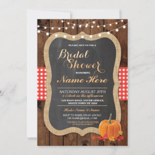 Brautparty Pumpkin Fall Wood Chalk Einladung