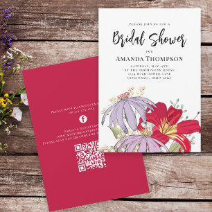 Brautparty QR-Code für Blumengewässer Einladung