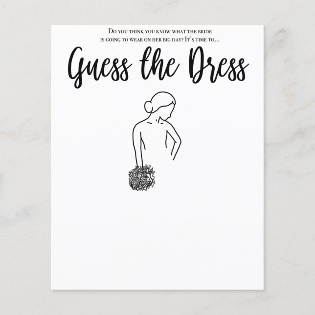 Brautparty Raten Sie das Kleiderspiel (Vorderseite)