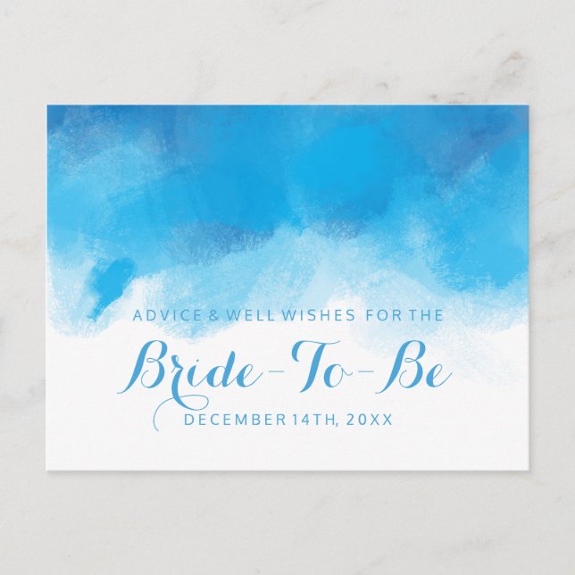 Brautparty Ratschläge Sommer Hochzeit Blue Waterco Hinweiskarte (Vorderseite)