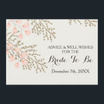 Brautparty-Ratschläge und Well-Wishings-Karte Hinweiskarte<br><div class="desc">Elfenbeinblüte Gold Brautparty Beratung und Wünsche Card Brautparty Spiel</div>