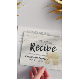 Brautparty Recipe Golden Pineapa Couple Wood Einladungspostkarte