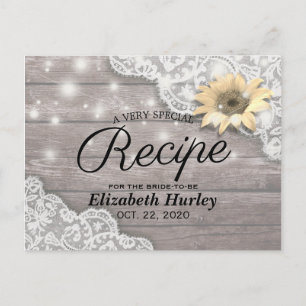 Brautparty Recipe Lace Sonnenblumenleuchten Einladungspostkarte
