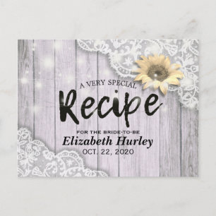 Brautparty Recipe Lace Sonnenblumenleuchten Einladungspostkarte