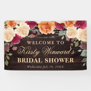 Brautparty "Red and Orange Fall Autumnal Blume" Banner