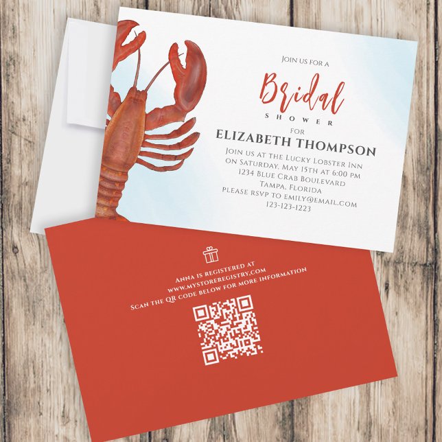 Brautparty Red Lobster Gift Registry Einladung (Von Creator hochgeladen)