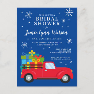 Brautparty Red Truck Christmas Postkarte