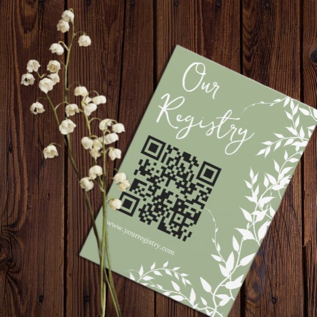 Brautparty-Registrierung für grüne botanische Blät Begleitkarte (Von Creator hochgeladen)