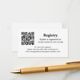 Brautparty-Registrierung QR-Code Schwarz-weiß Begleitkarte