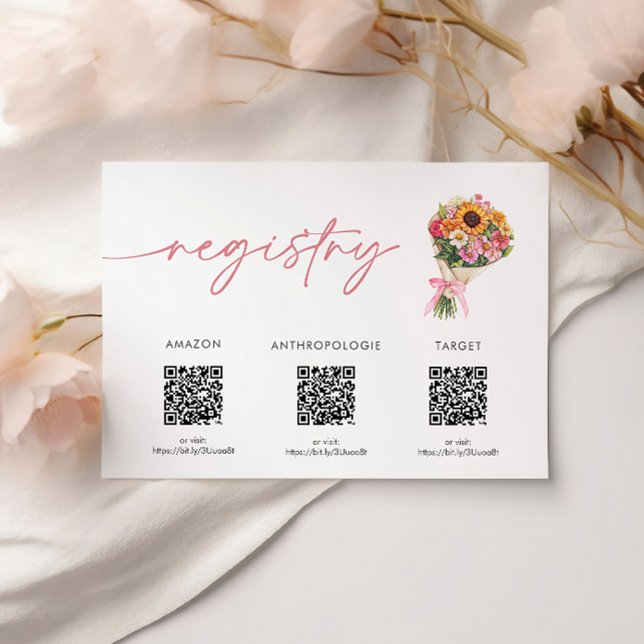 Brautparty-Registrierungskarte neu Begleitkarte (Fresh off the Market Bridal Shower Registry Card)