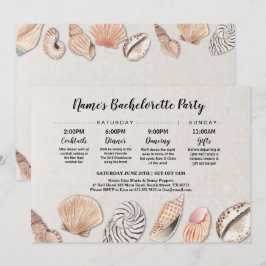 Brautparty-ReiseMuschel-Ozean-Strand-Hochzeit Einladung