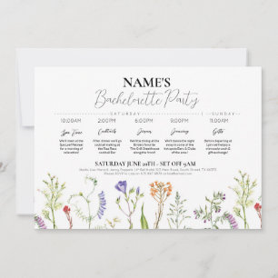 Brautparty Reisende Wildblumen Blumenstrauß Einladung