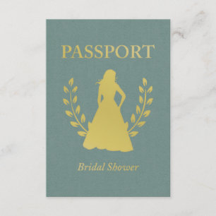 Brautparty Retro Passport Einladung