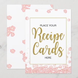 Brautparty-Rezept kardiert Rosa und Gold des Einladung