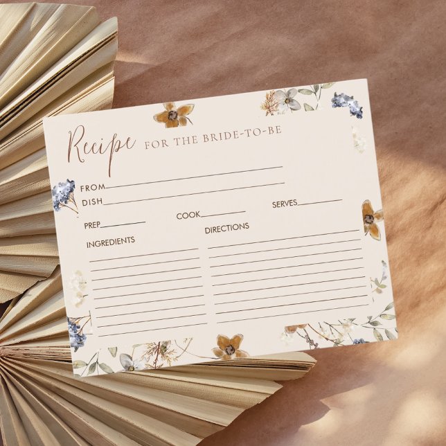 Brautparty-Rezept-Karte für Wasserfarbe (Von Creator hochgeladen)