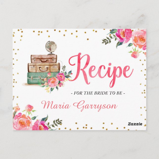 Brautparty-Rezept-Karte Postkarte (Rückseite)